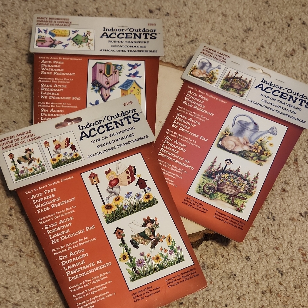 Loew Cornell Indoor/Outdoor Accemt Rub-On Transfers Lot 3